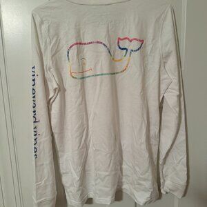 Vineyard Vines Long Sleeve Womens Small Rainbow Whale tee